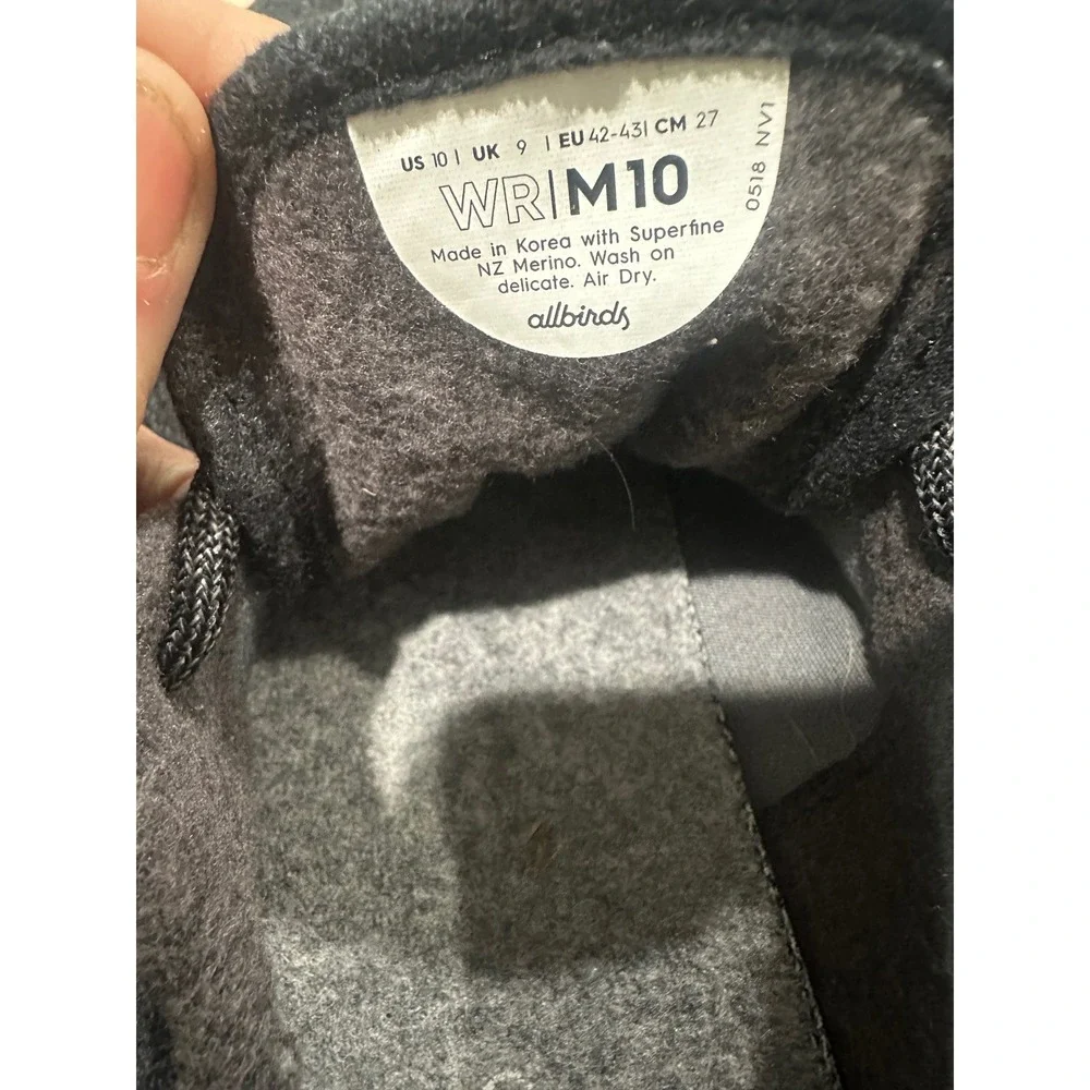 Allbirds‎ Wool Runner Mens 10 Charcoal Grey Merino Wool Sneakers WR1M10